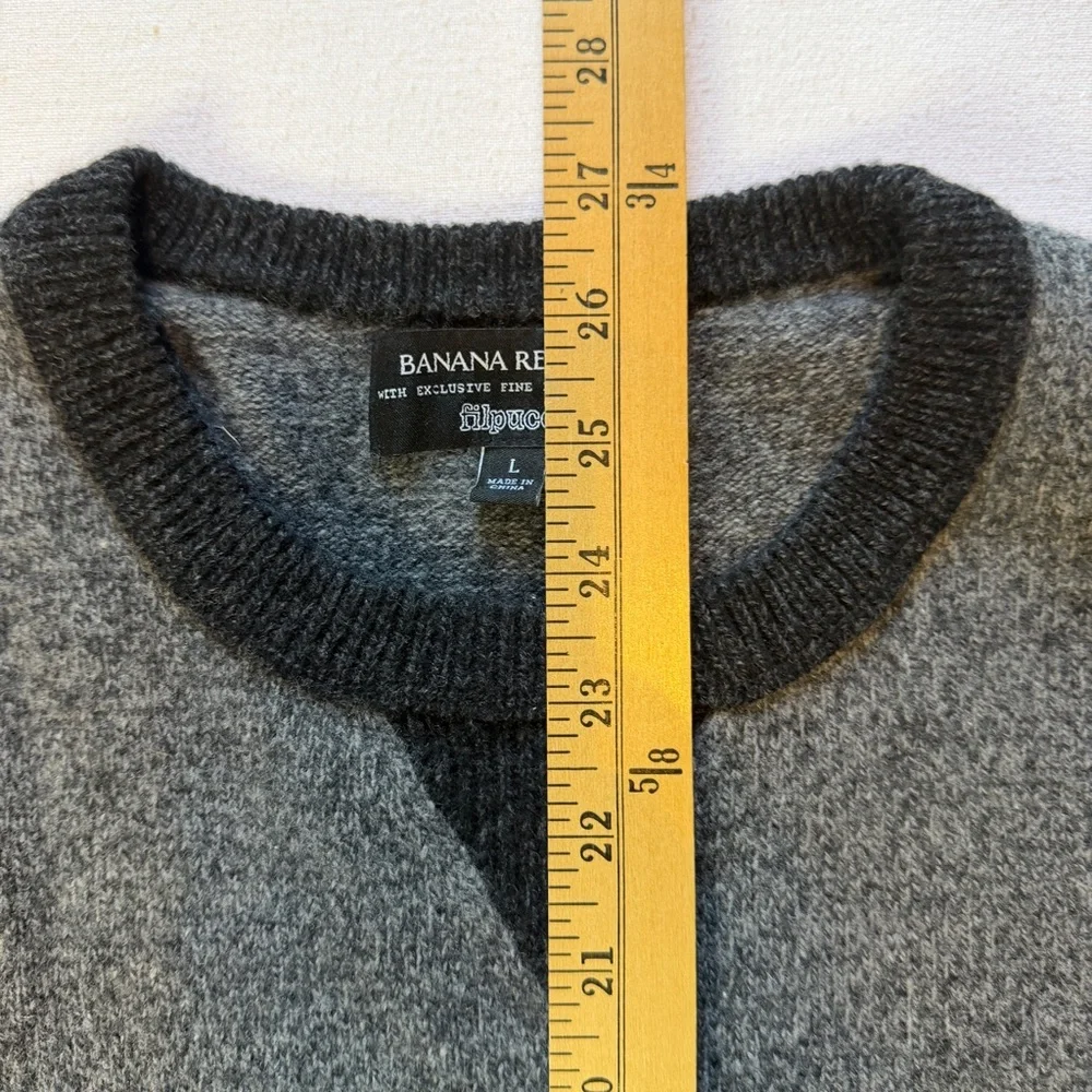 Banana‎ Republic Charcoal Crewneck Sweater Filpucci Merino Extra Fine Wool Large